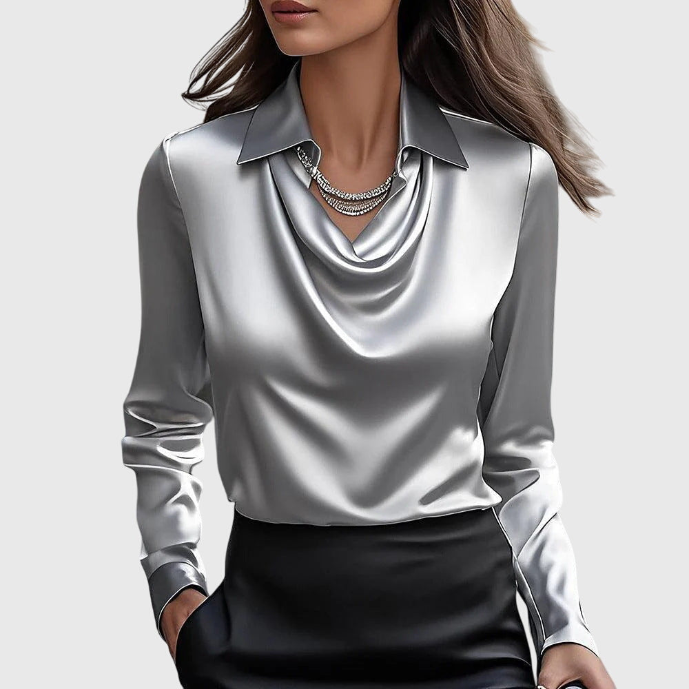 Sylvie | Luksuriøs bluse med plisseret krave