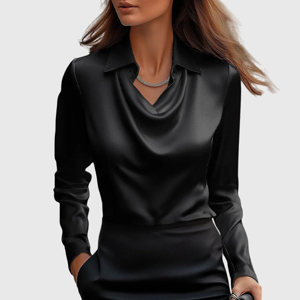 Sylvie | Luksuriøs bluse med plisseret krave