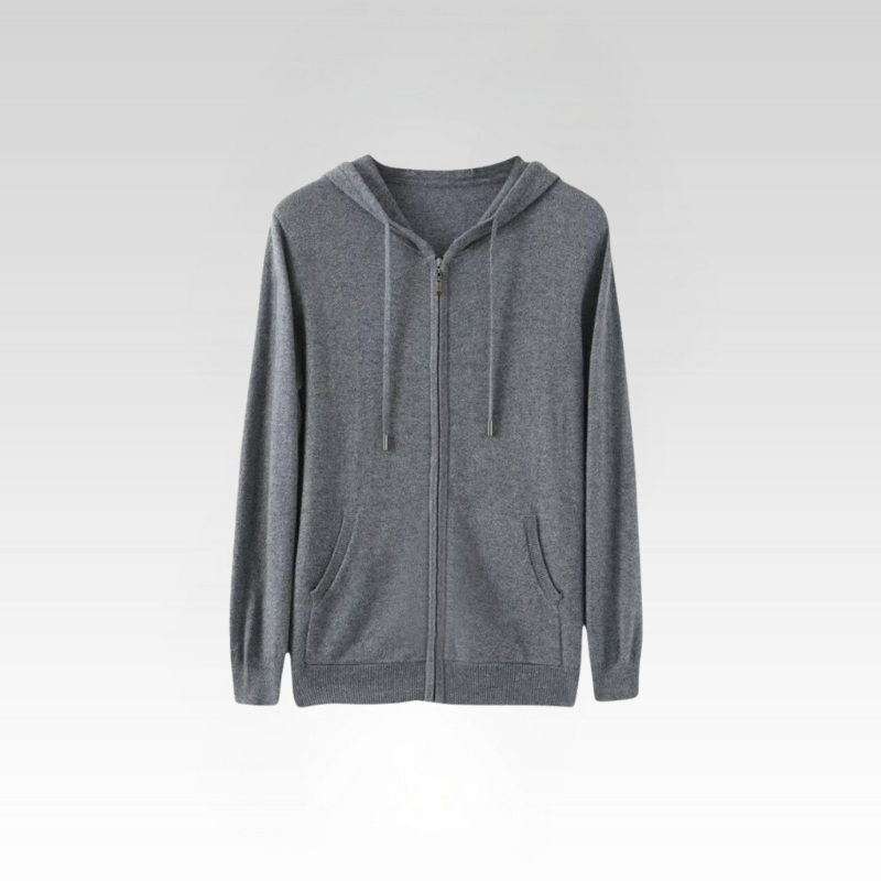 Cashmere Strik Zip Vest - Mørkegrå