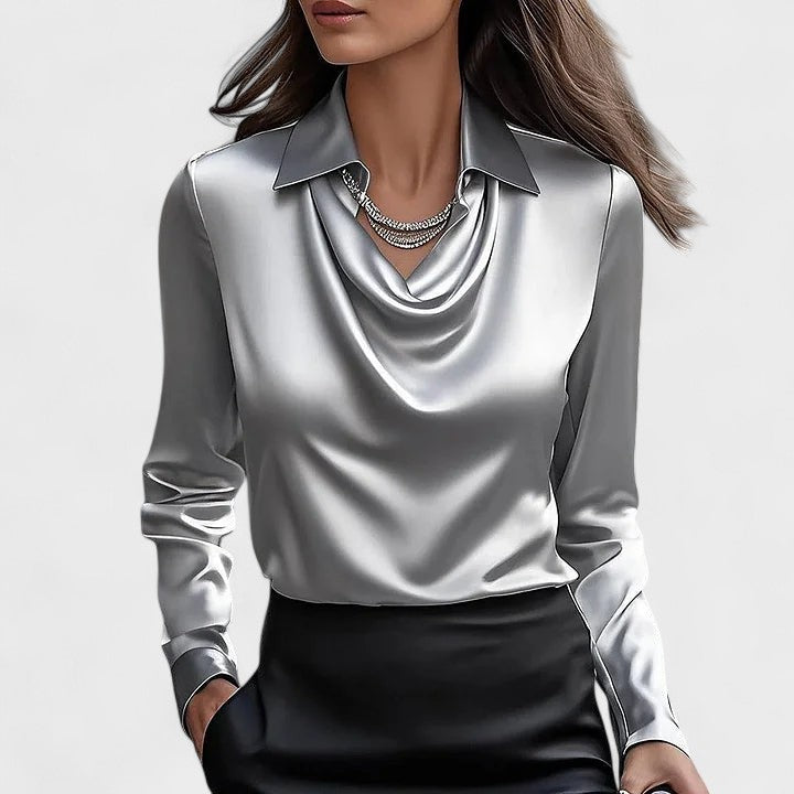 HANNAH | Elegant satinbluse
