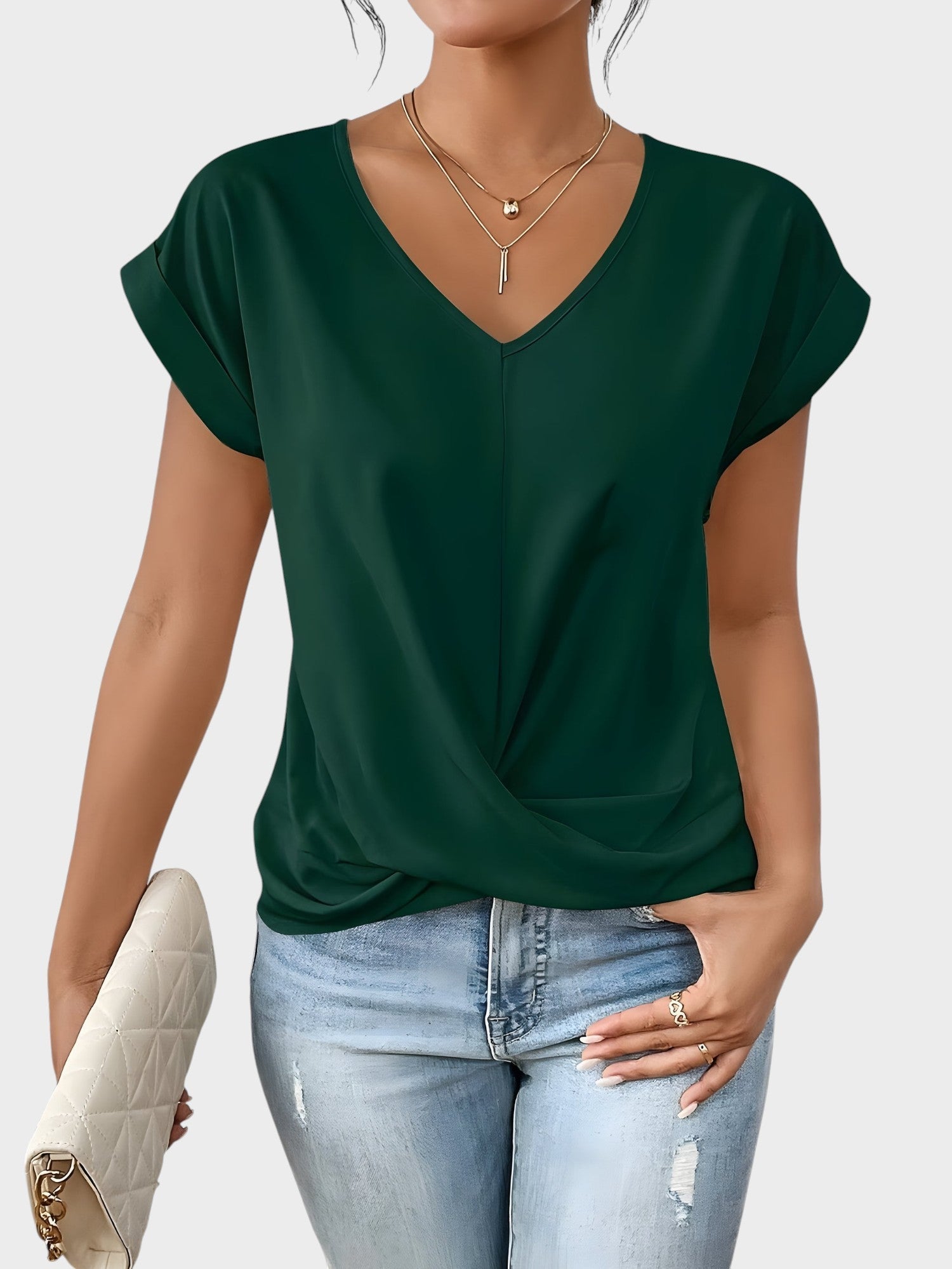 MIA | CASUAL T-SHIRT WITH V-NECK