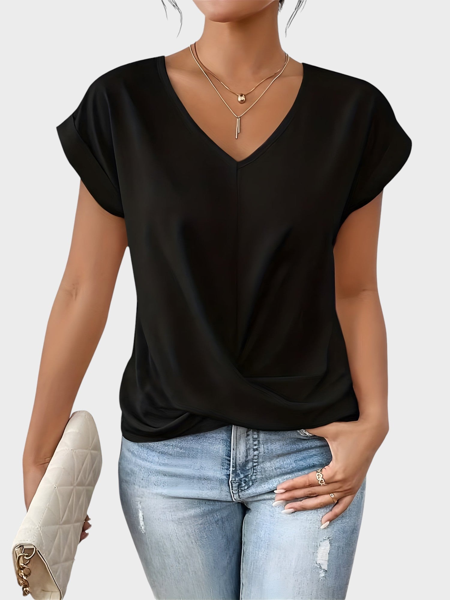 MIA | CASUAL T-SHIRT WITH V-NECK