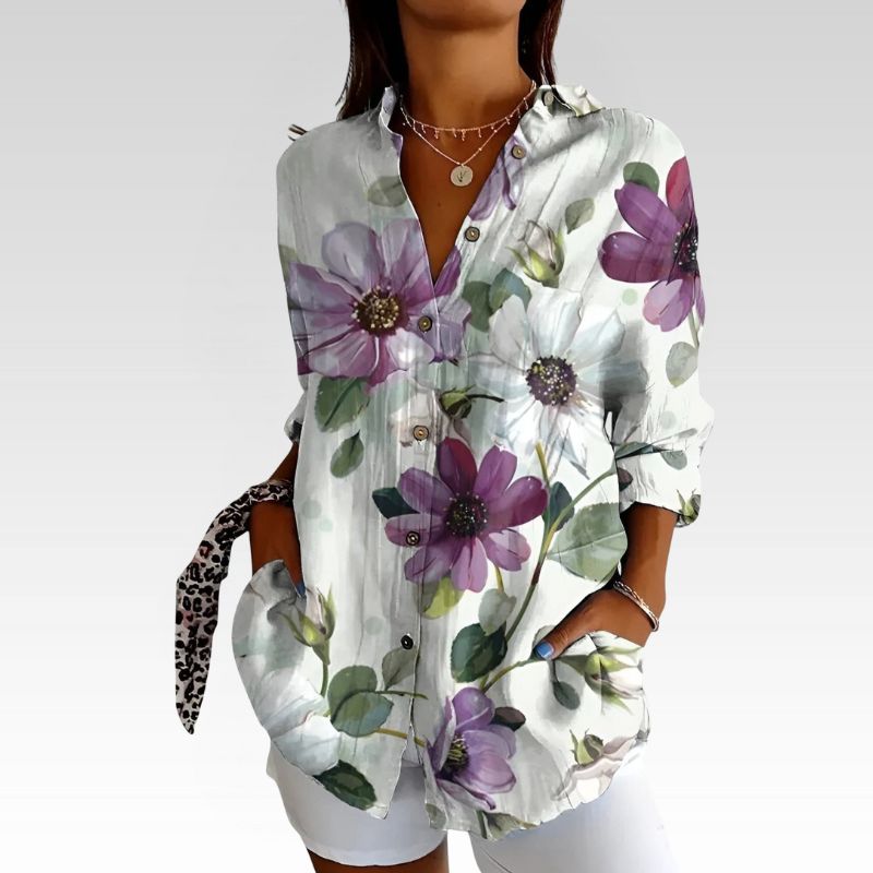 DORTHE | Bluse med blomstermønster