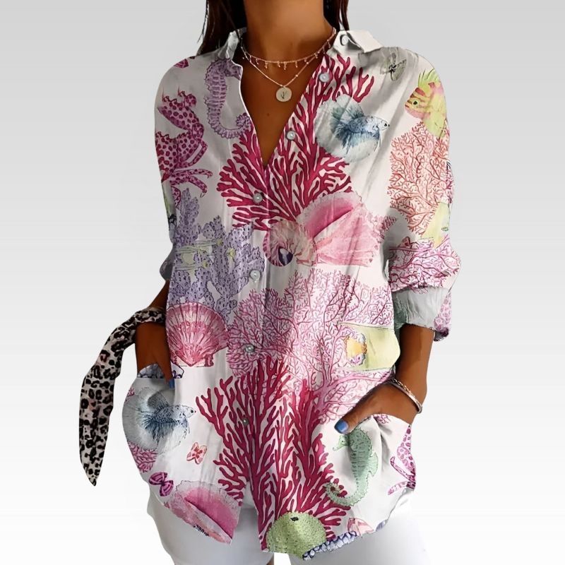 DORTHE | Bluse med blomstermønster