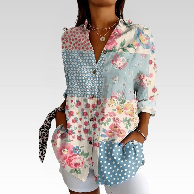 DORTHE | Bluse med blomstermønster