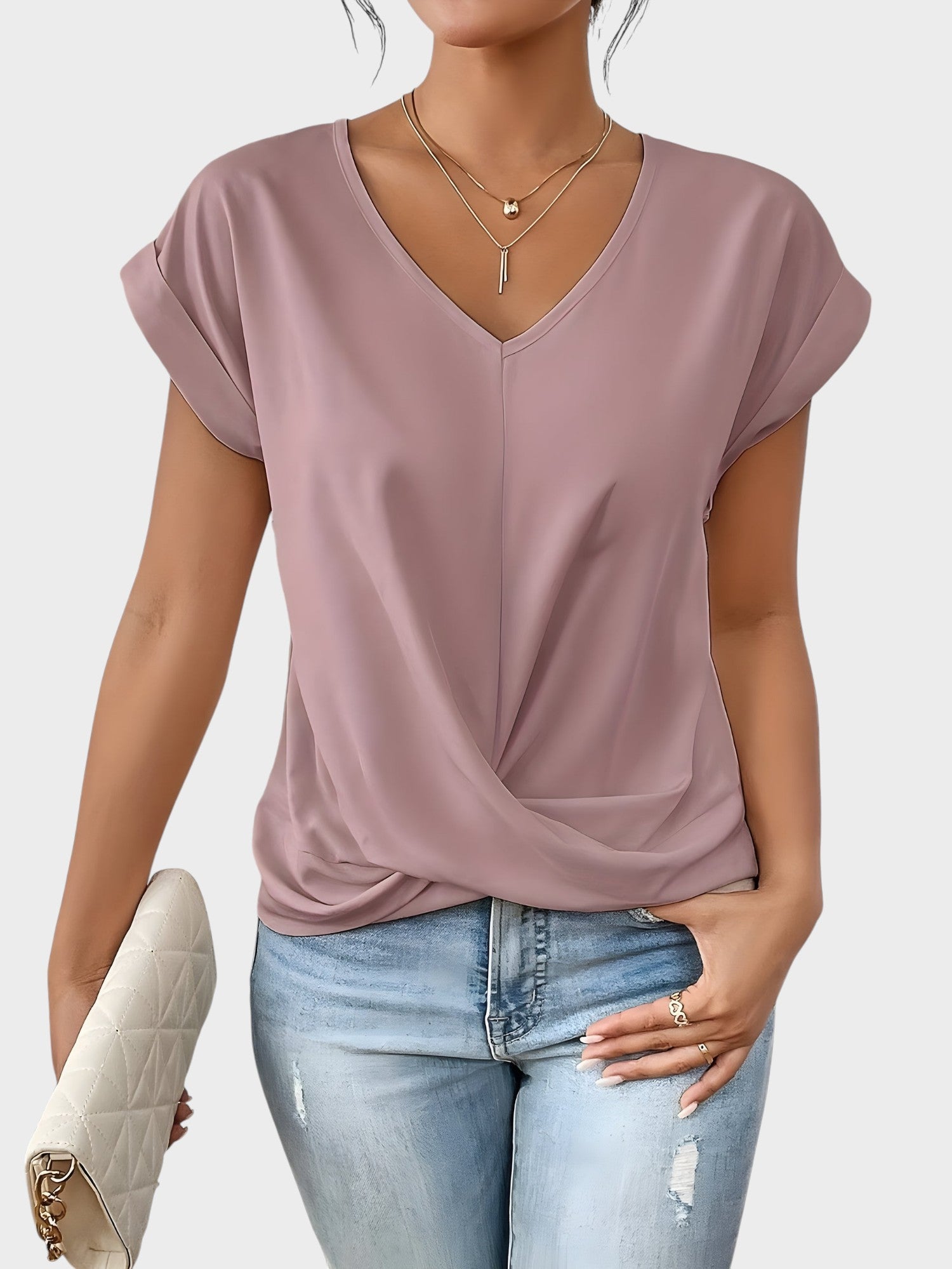 MIA | CASUAL T-SHIRT WITH V-NECK