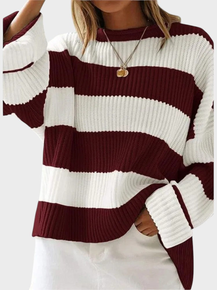Lily™ | Trendy Strikket Trøje med Striber
