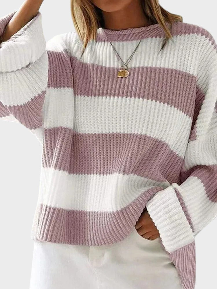 Lily™ | Trendy Strikket Trøje med Striber