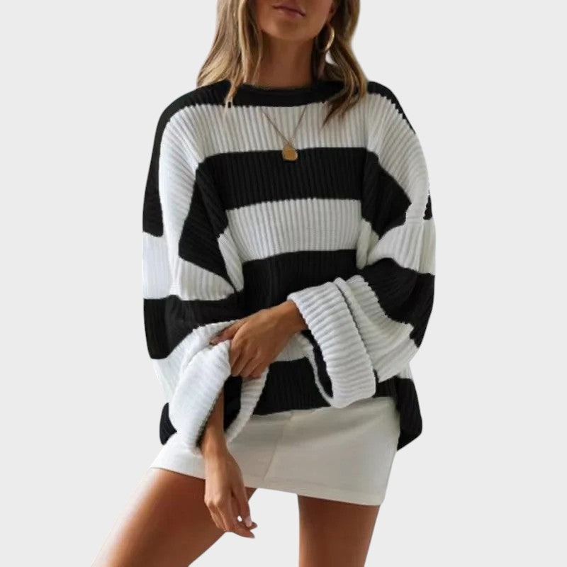 Lily™ | Trendy Strikket Trøje med Striber