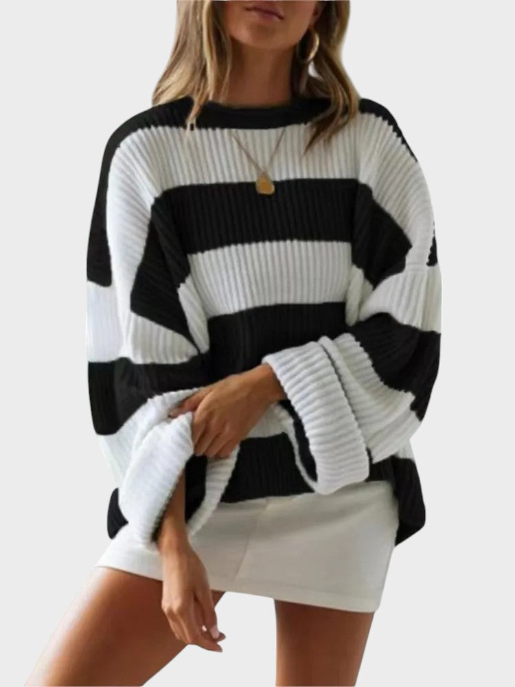 Lily™ | Trendy Strikket Trøje med Striber