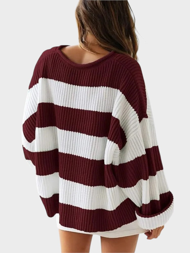 Lily™ | Trendy Strikket Trøje med Striber